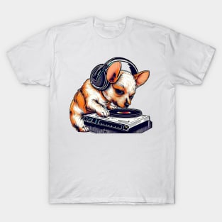 Music cute dog | Black, orange, and yellow T-Shirt